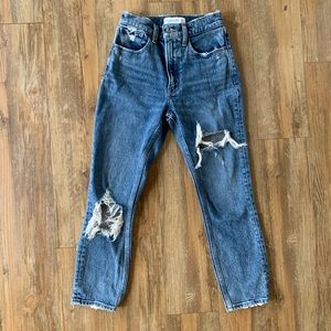 Abercrombie Jeans - Distressed Ankle Straight Leg Jeans